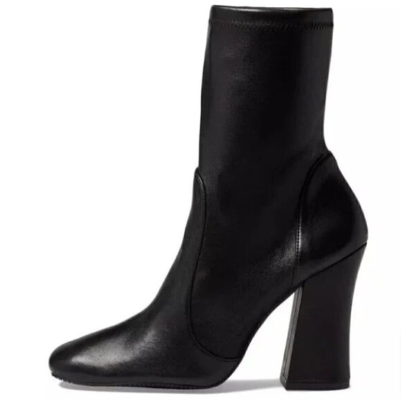 Stuart Weitzman Curveblock 100 bootie in black leather Women's Size 11 New $650 - Picture 1 of 7